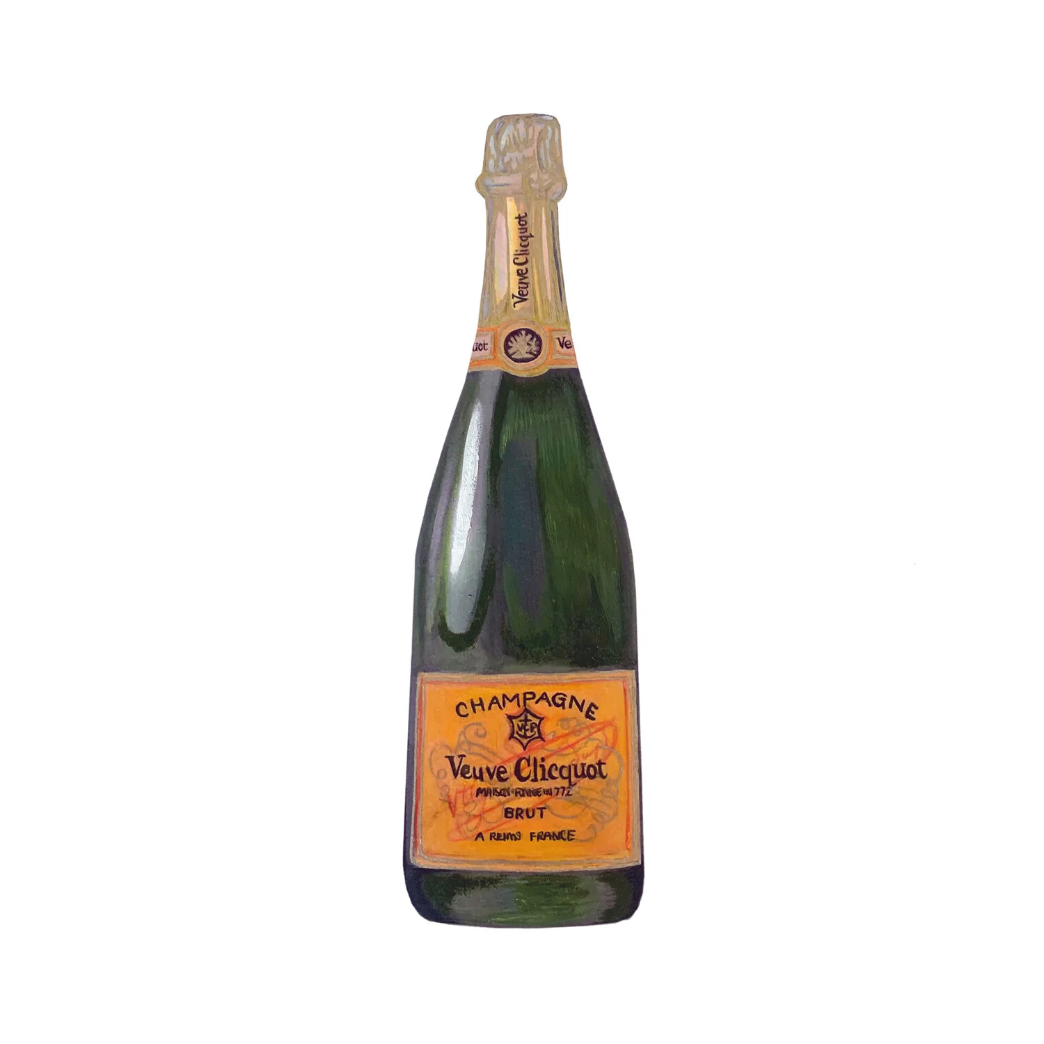 VEUVE CLICQUOT Yellow Label Brut Champagne in Acrylic, Fine Art